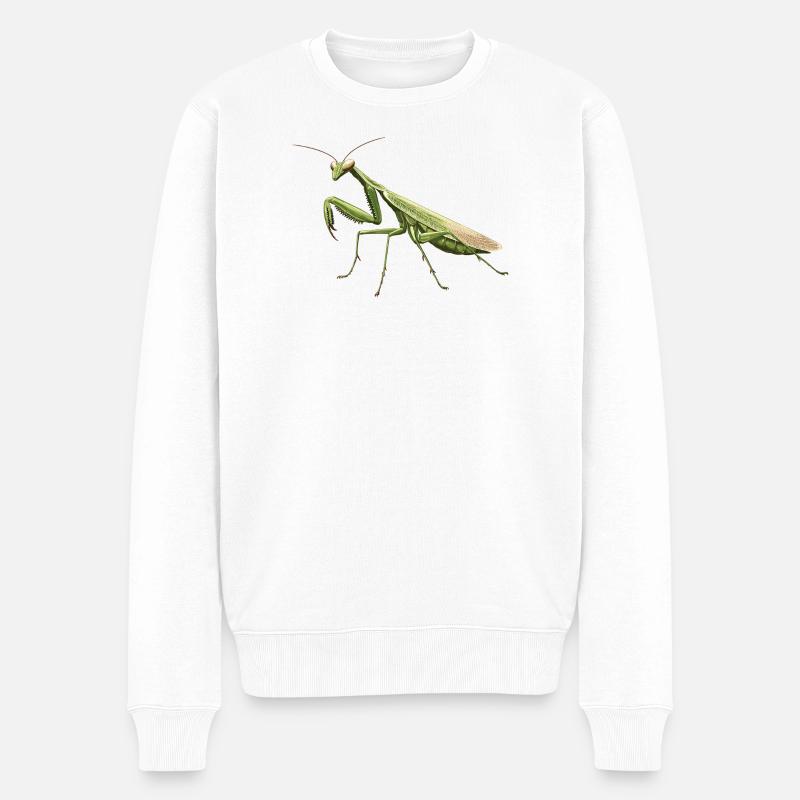 Gottesanbeterinnen Gottesanbeterin - Männer Premium Bio Pullover - Weiß