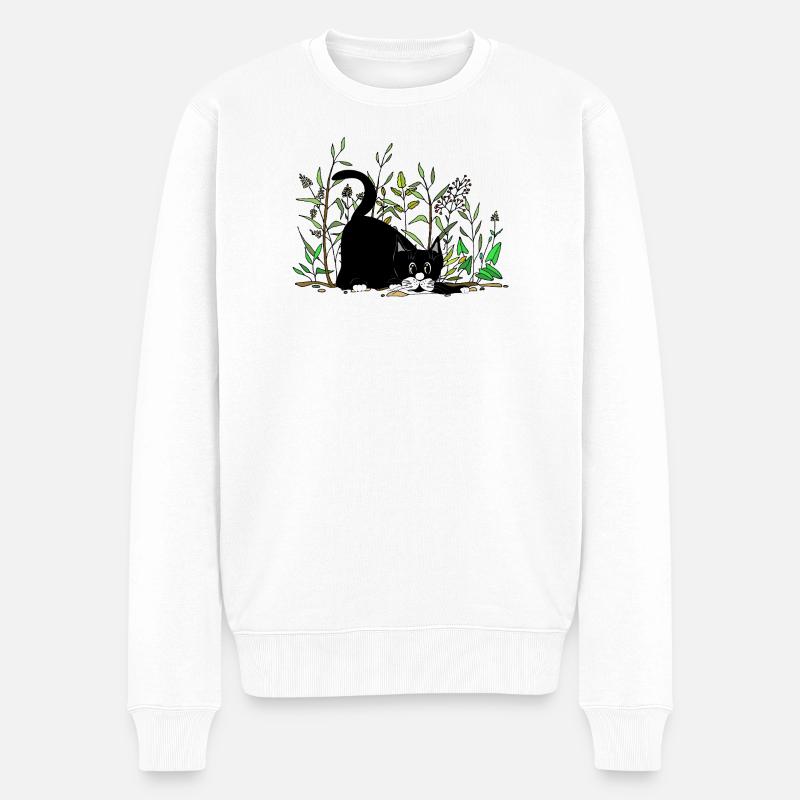 chat - Pull Premium bio Homme - blanc