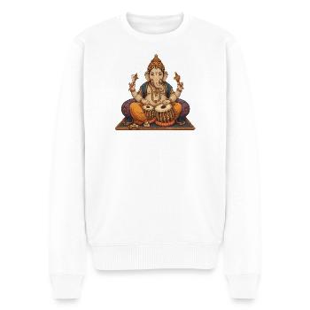 Ganesha Tabla - Pull Premium bio Homme - blanc - Devant - Thijin (182cm)