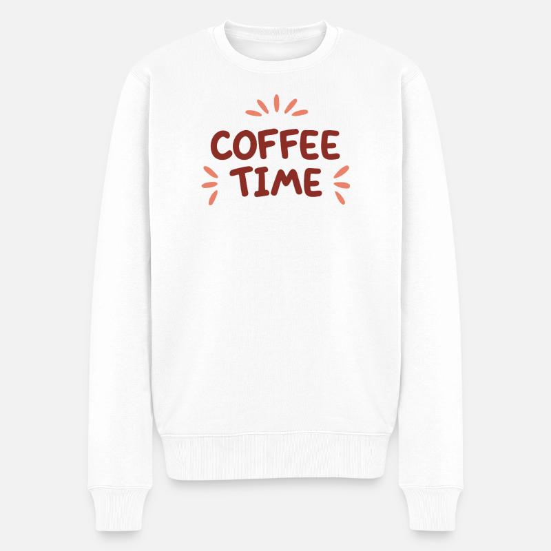 Coffee Time Couleurs Café - Pull Premium bio Homme - blanc
