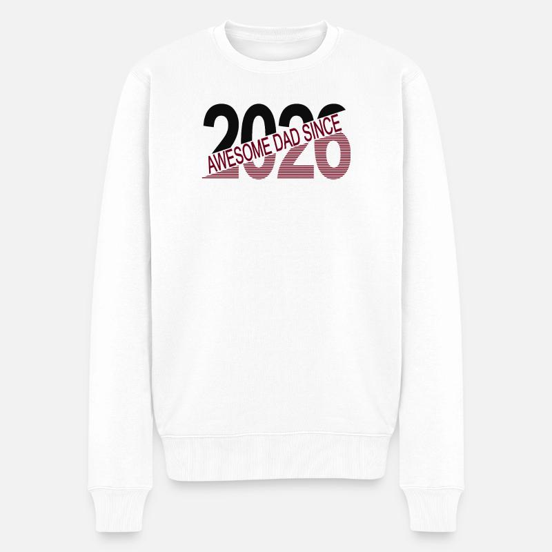 Awesome_dad_since_2026 - Männer Premium Bio Pullover - Weiß