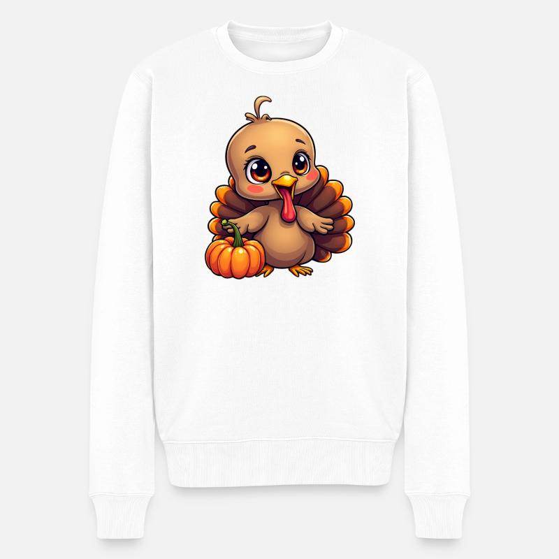 Bébé dinde de Thanksgiving - Pull Premium bio Homme - blanc