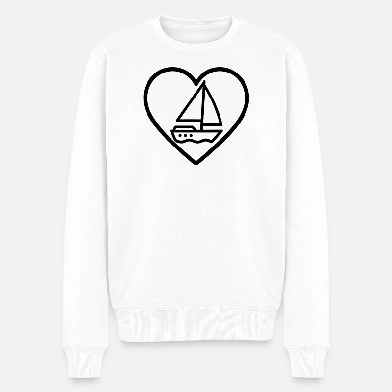 Cuore Vela – Passione Navigazione - Pull Premium bio Homme - blanc