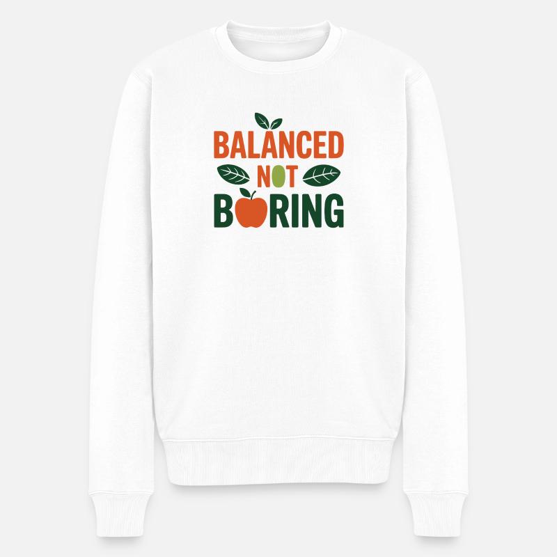 Ausgewogen, nicht langweiliger Ernährungsberater - Männer Premium Bio Pullover - Weiß