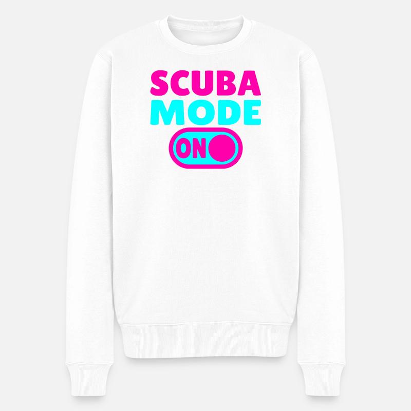 Mode Plongée ACTIVÉ - Plongeur - Pull Premium bio Homme - blanc