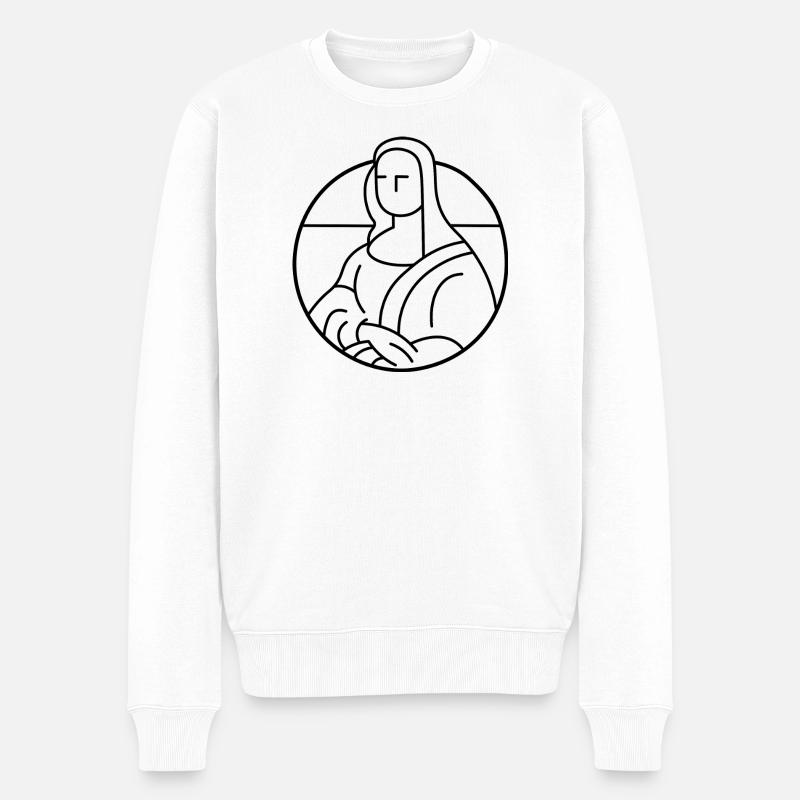 Mona Lisa - Männer Premium Bio Pullover - Weiß
