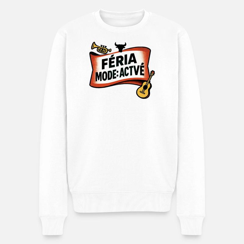 Féria mode : activé - Pull Premium bio Homme - blanc