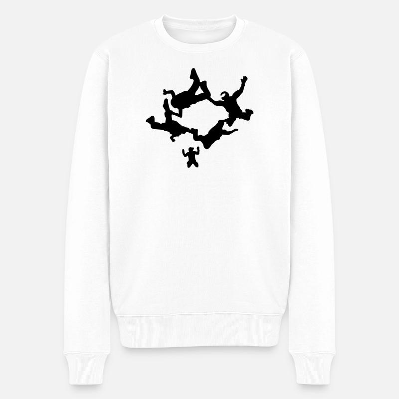 Skydiving - Männer Premium Bio Pullover - Weiß