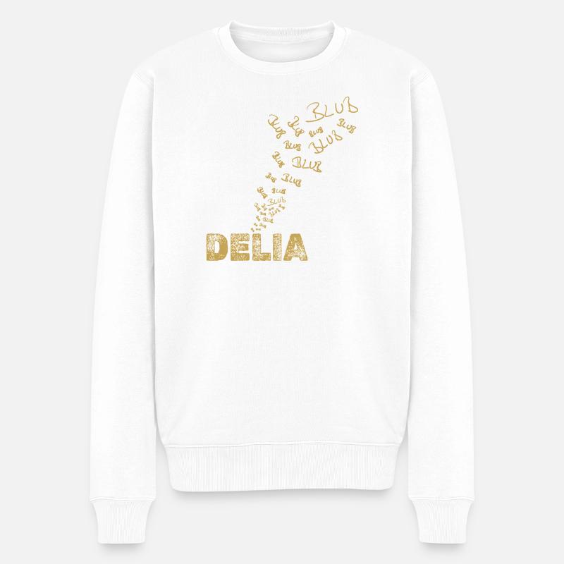 Delia - Männer Premium Bio Pullover - Weiß