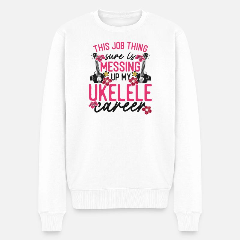 Ukulélé hawaïen uke ce métier - Pull Premium bio Homme - blanc