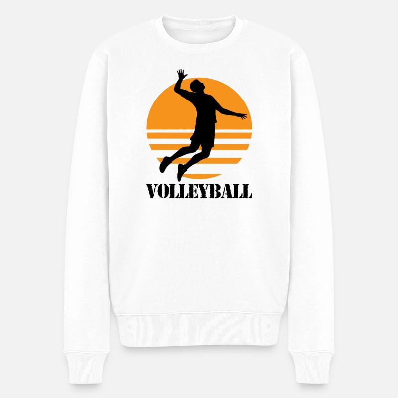 Volleyball - Männer Premium Bio Pullover - Weiß