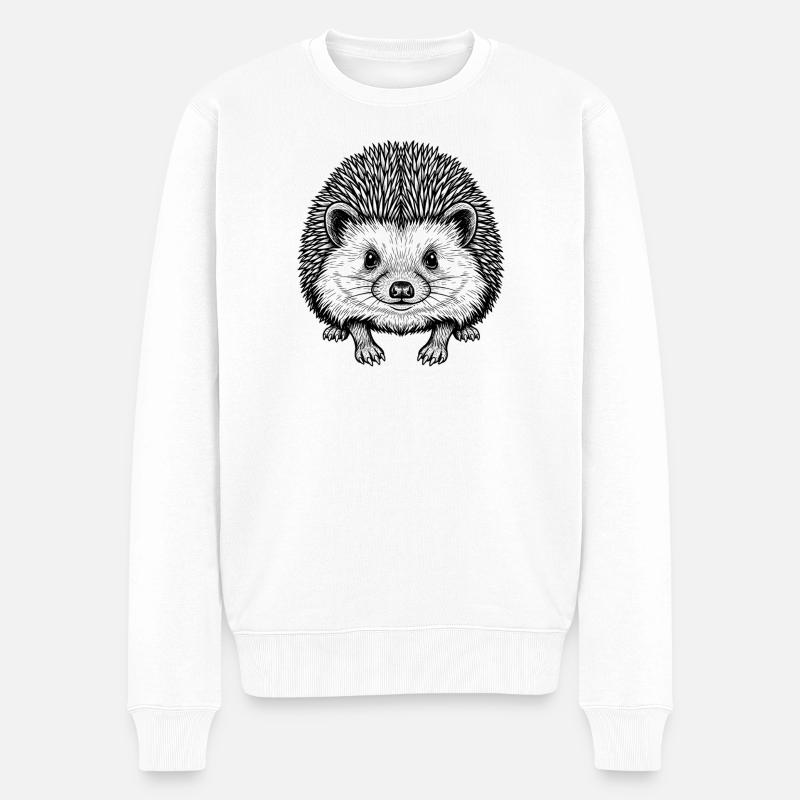 Igel - Männer Premium Bio Pullover - Weiß