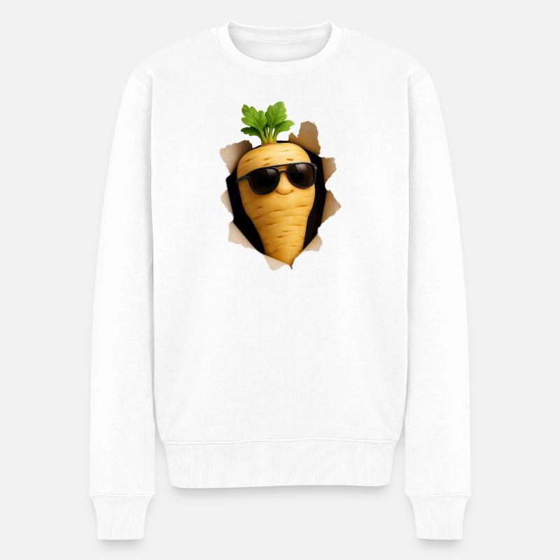 Pastinake - Männer Premium Bio Pullover - Weiß