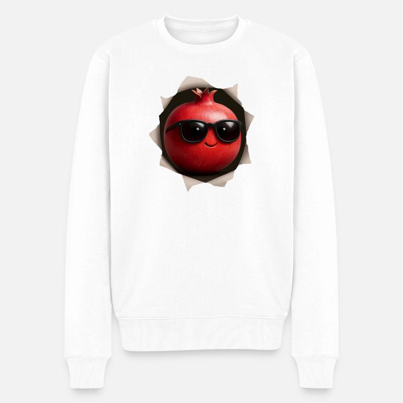 Pomegranate Granatapfel - Männer Premium Bio Pullover - Weiß