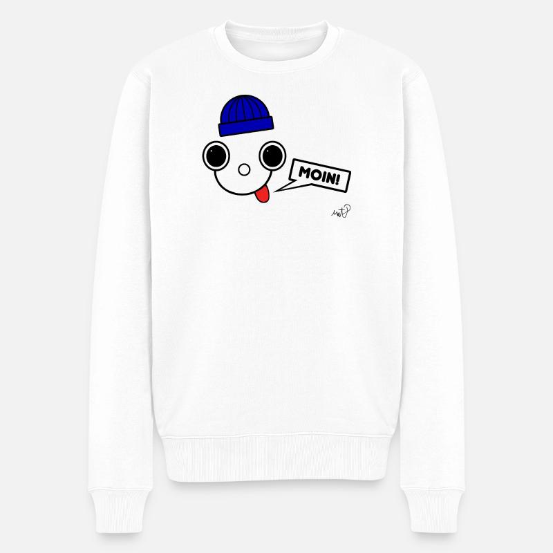 Koppie Moin avec Beanie - Pull Premium bio Homme - blanc
