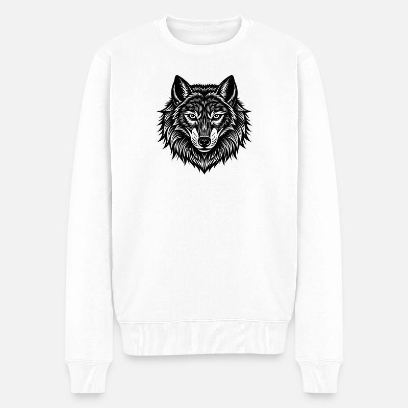 Tête de loup - Pull Premium bio Homme - blanc