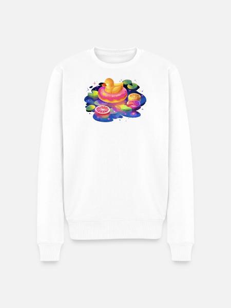 Fruity donut duck trip - Men's Premium Organic Jumper - white