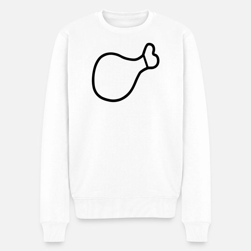 Hühnerschenkel - Männer Premium Bio Pullover - Weiß