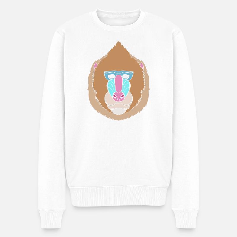 Babouin Babouin Primate Singe Singe - Pull Premium bio Homme - blanc