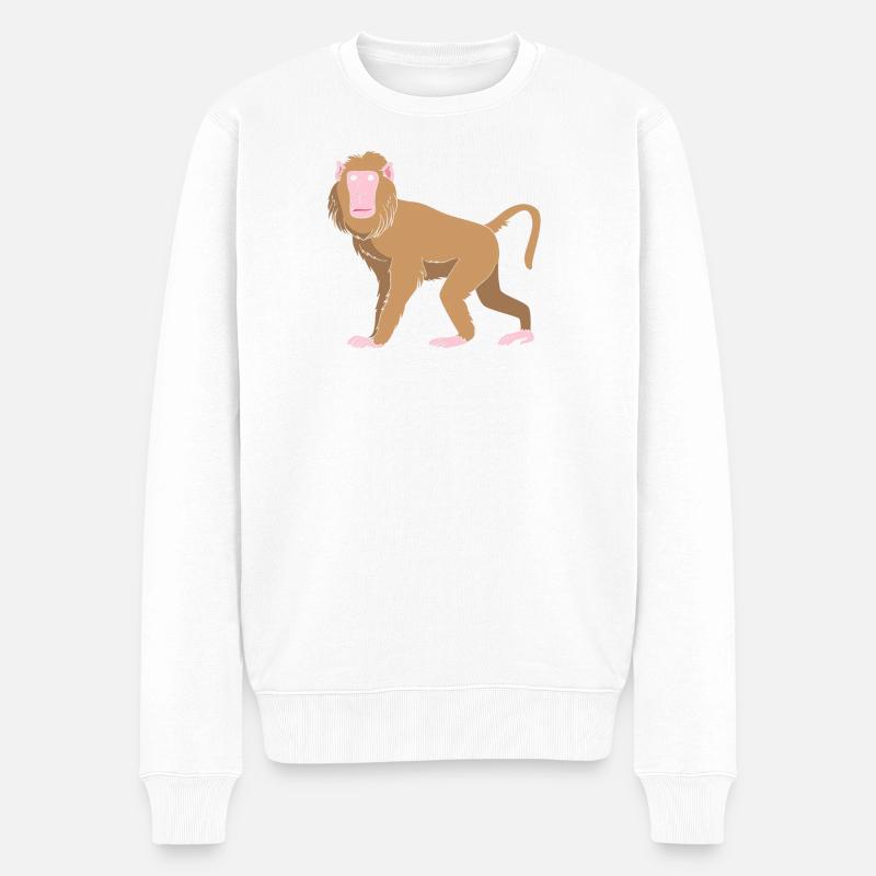 Baboon Baboon Primate Monkey Monkey - Men's Premium Organic Jumper - white