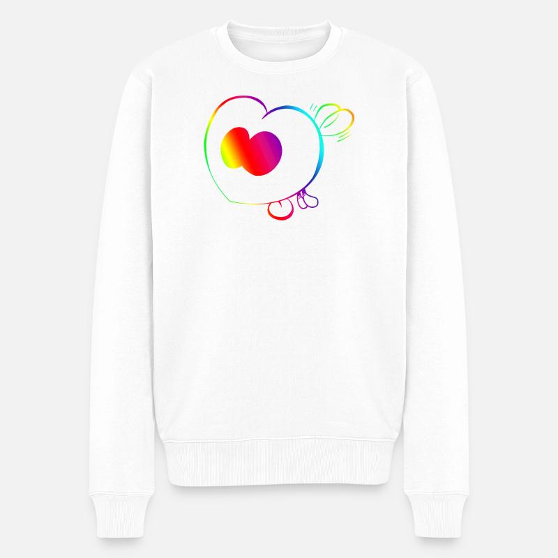 Trickster Yum Rainbow - Männer Premium Bio Pullover - Weiß