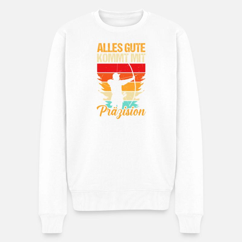 Bogenschütze Bogensport Bogenschießen - Männer Premium Bio Pullover - Weiß