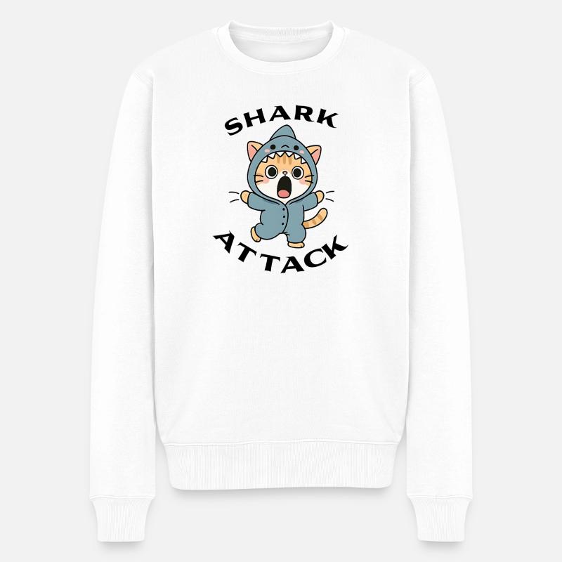 Shark Attack - Attaque de requin - Pull Premium bio Homme - blanc