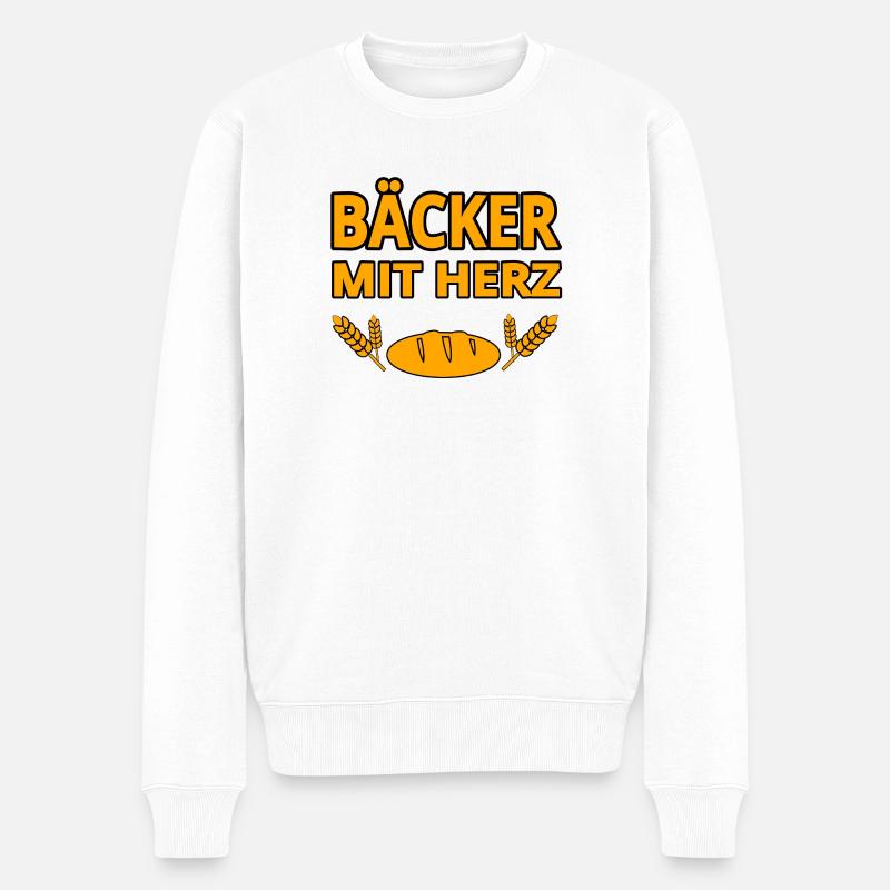 Bäcker - Männer Premium Bio Pullover - Weiß