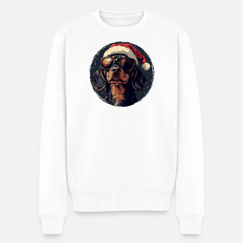 SantaDog Sonnenbrille - Männer Premium Bio Pullover - Weiß