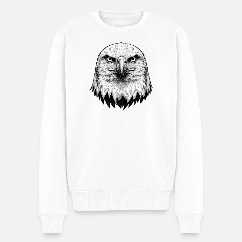 Adler - Männer Premium Bio Pullover - Weiß