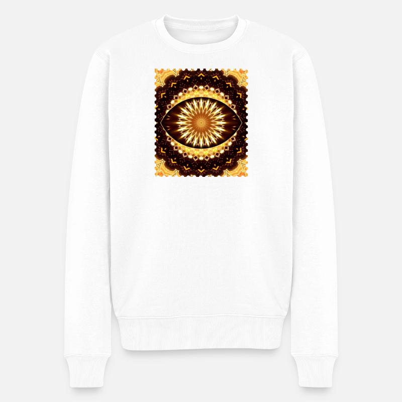 Motif oculaire de feu kaléidoscope - Pull Premium bio Homme - blanc