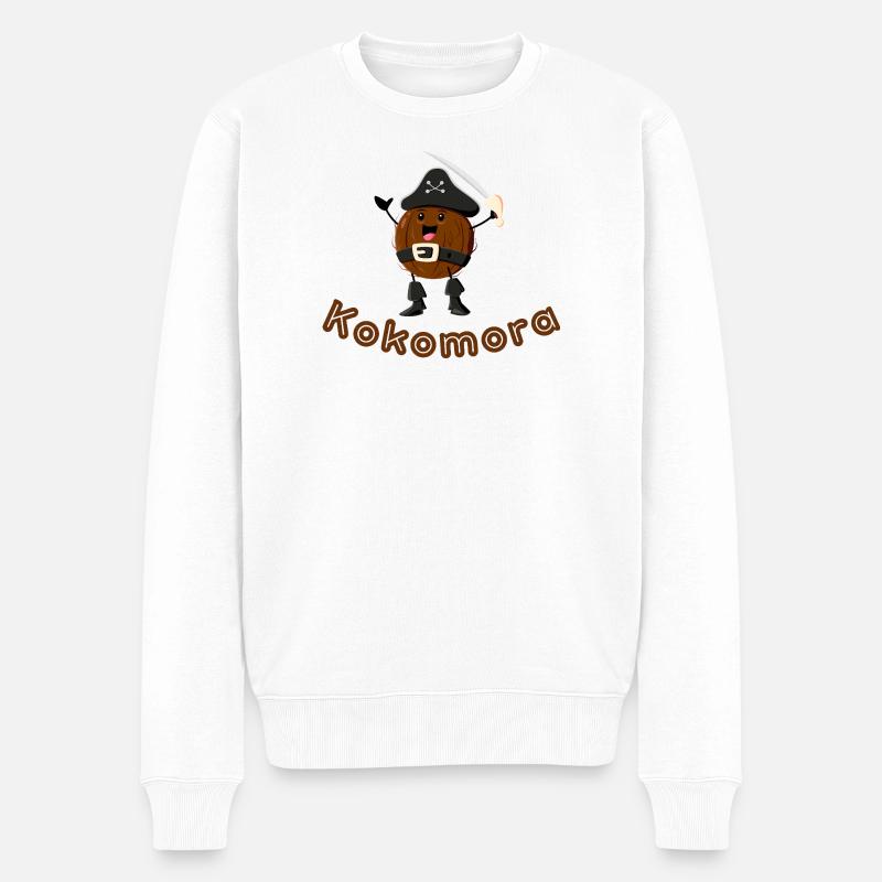 Kokospirat mit Piratenhut - Männer Premium Bio Pullover - Weiß