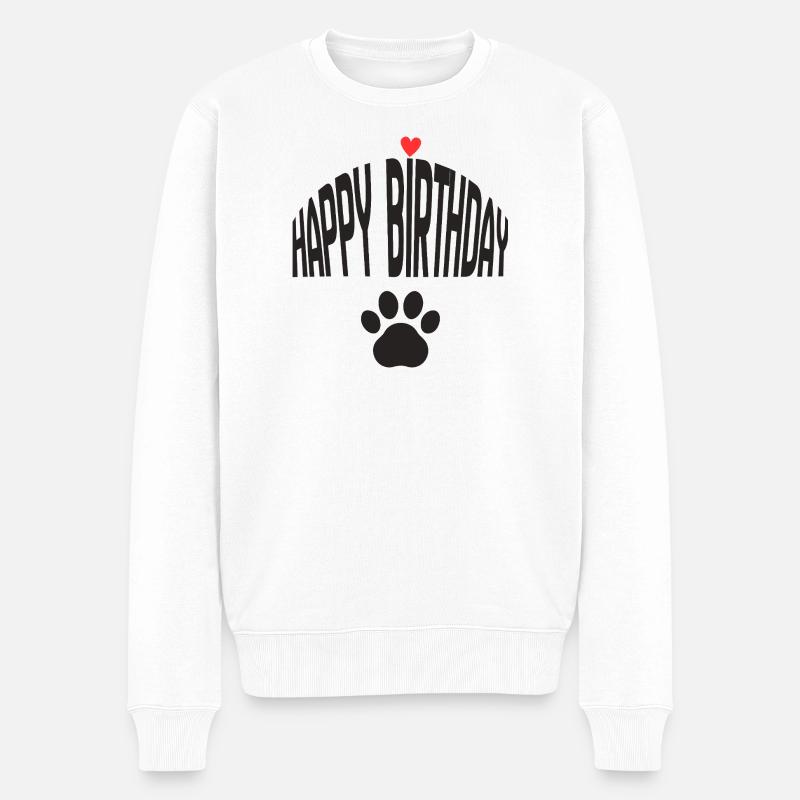 Joyeux anniversaire chien - Pull Premium bio Homme - blanc