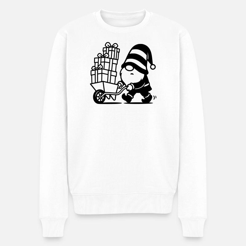 wicht schubkarre - Männer Premium Bio Pullover - Weiß