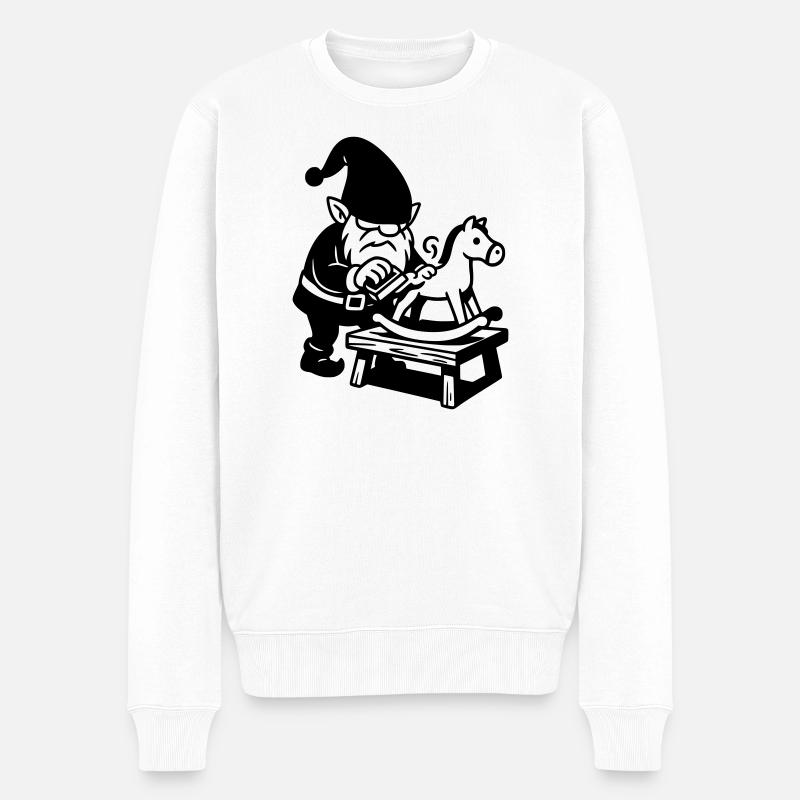 schaukelpferd wicht - Männer Premium Bio Pullover - Weiß
