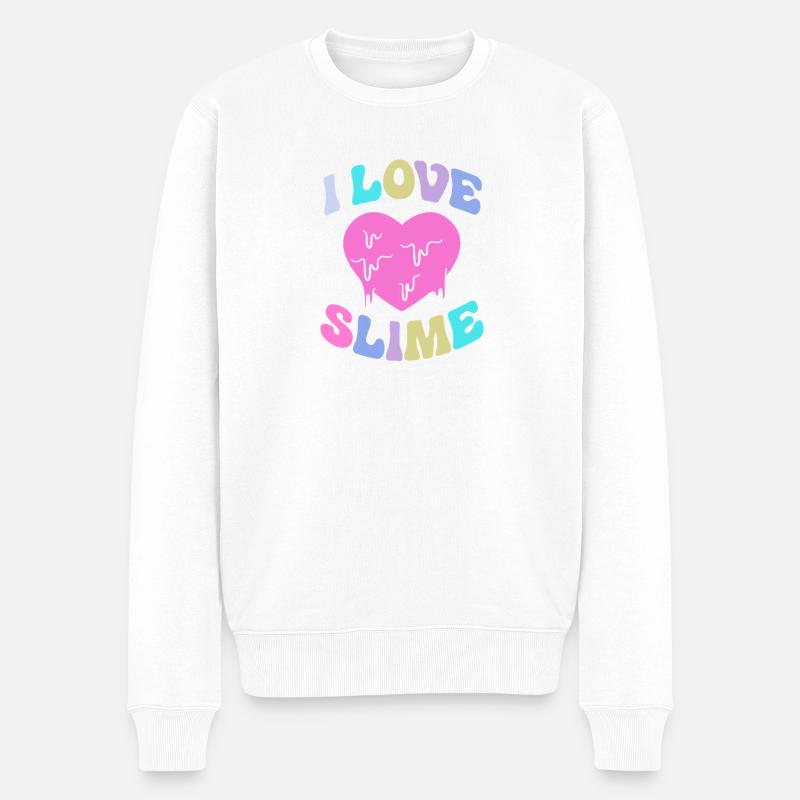 Slime Schleim Schleimig - Männer Premium Bio Pullover - Weiß