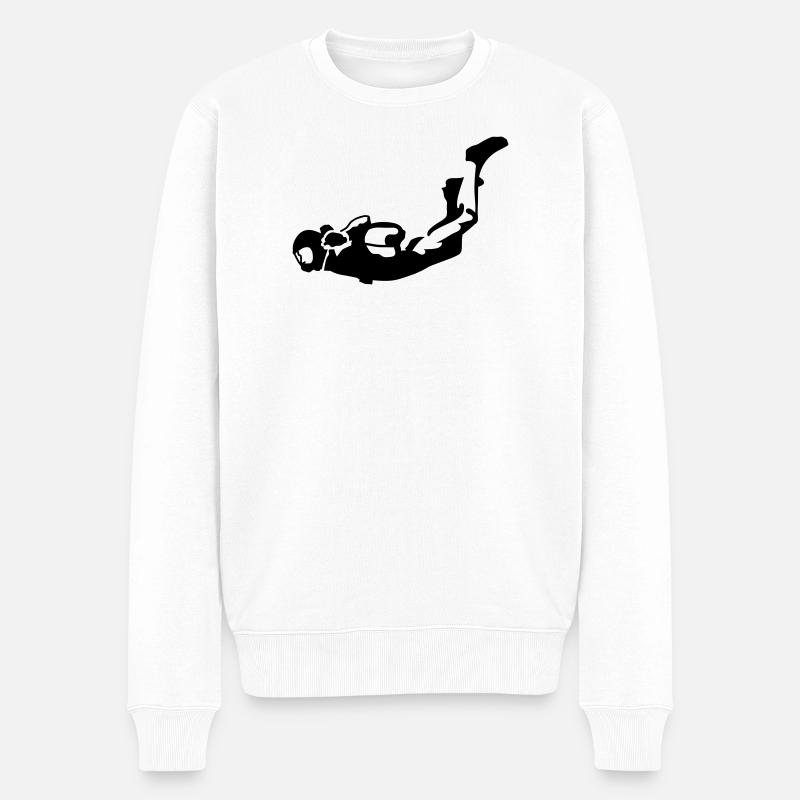Skydiver - Männer Premium Bio Pullover - Weiß