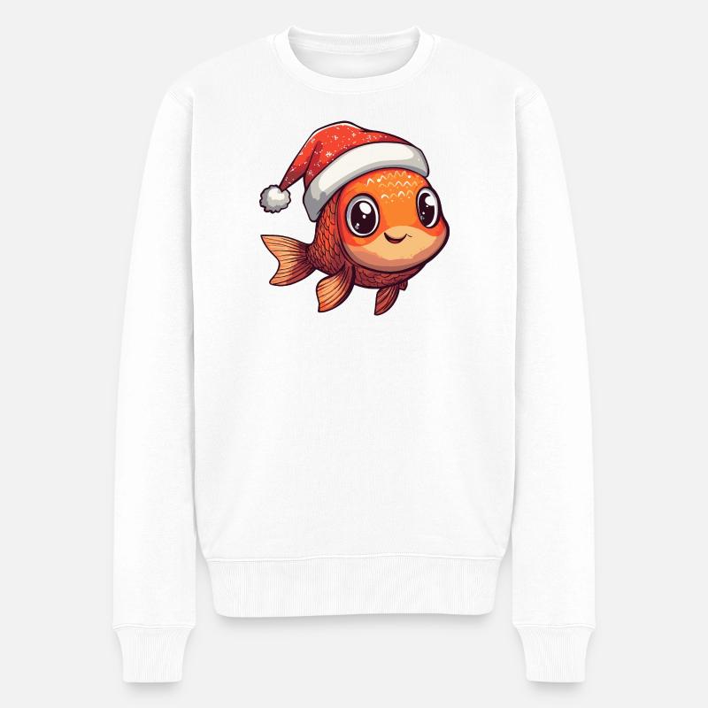 Goldfische Weihnachten Xmas - Männer Premium Bio Pullover - Weiß