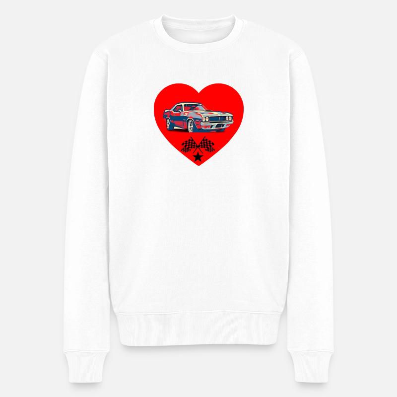 Auto - Männer Premium Bio Pullover - Weiß