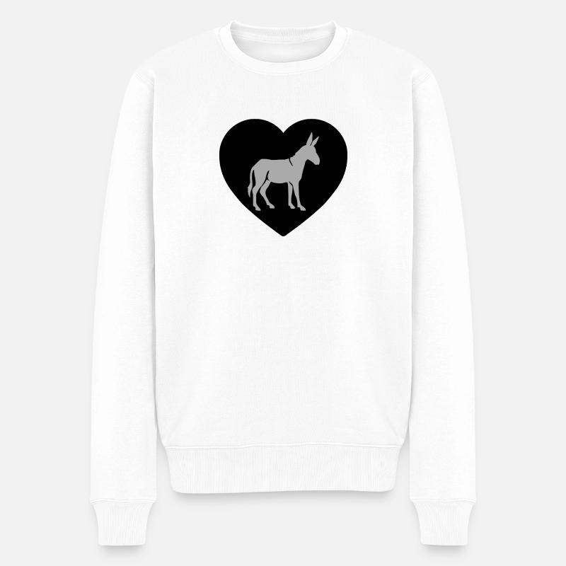 Esel - Männer Premium Bio Pullover - Weiß