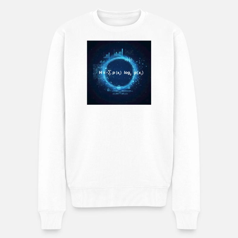 Claude-Shannon-Gleichung - Männer Premium Bio Pullover - Weiß