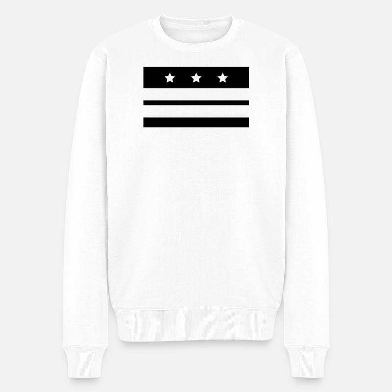 Washington-Flagge - Männer Premium Bio Pullover - Weiß