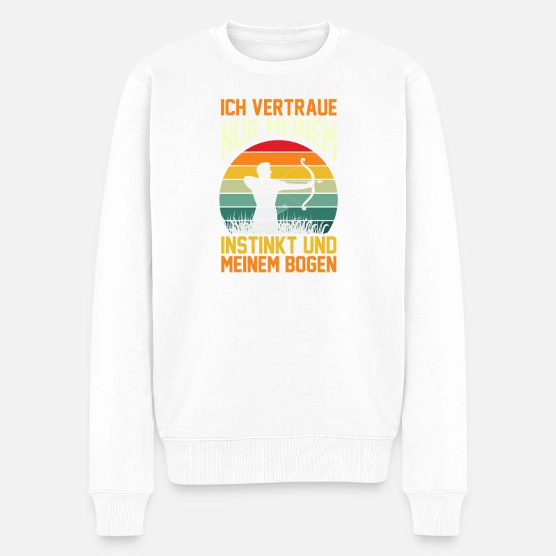 Bogenschütze Bogensport Bogenschießen - Männer Premium Bio Pullover - Weiß