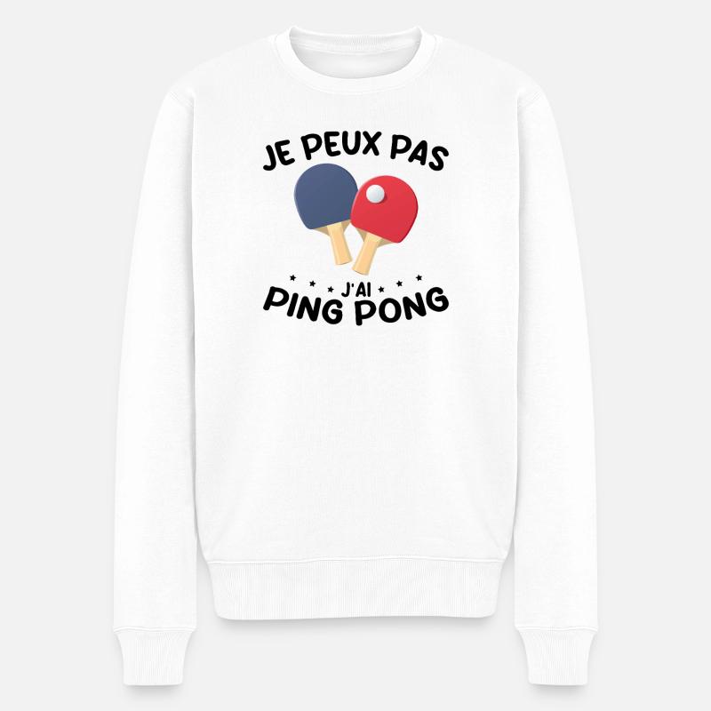 Je Peux Pas J'ai Ping Pong - Pull Premium bio Homme - blanc