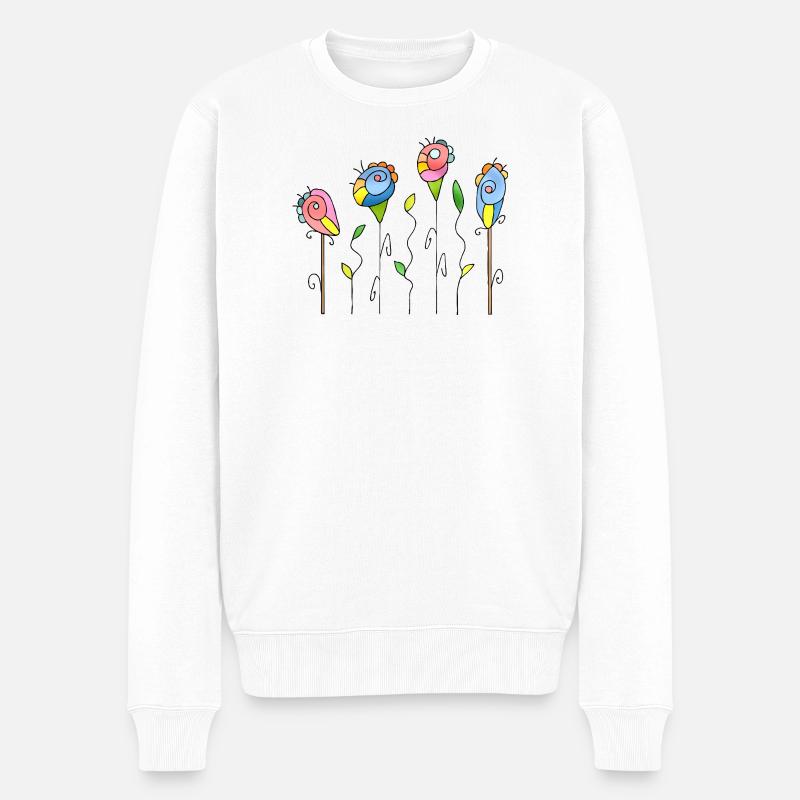 Fleur - Pull Premium bio Homme - blanc