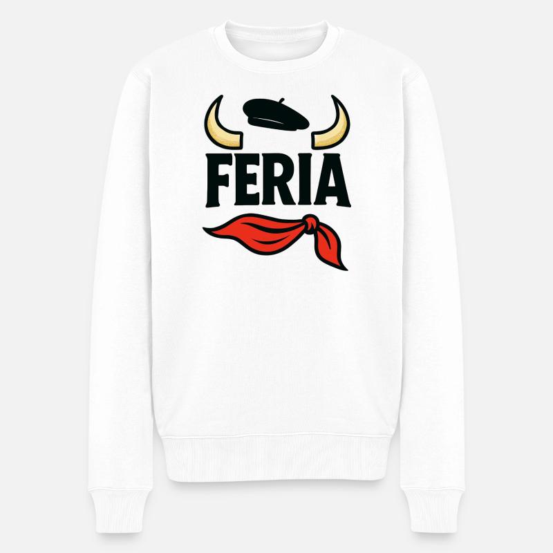 Féria - Pays Basque - Pull Premium bio Homme - blanc