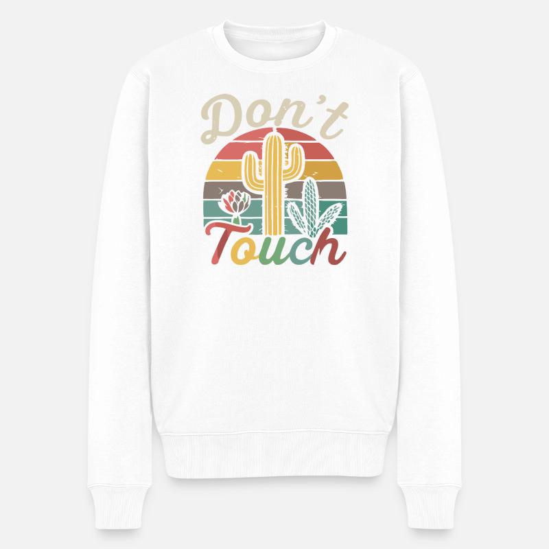 Don't Touch Cactus Rétro - Pull Premium bio Homme - blanc