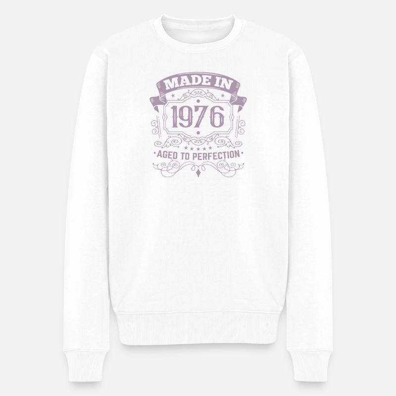 Made in 1976 – Aged to Perfection - Männer Premium Bio Pullover - Weiß