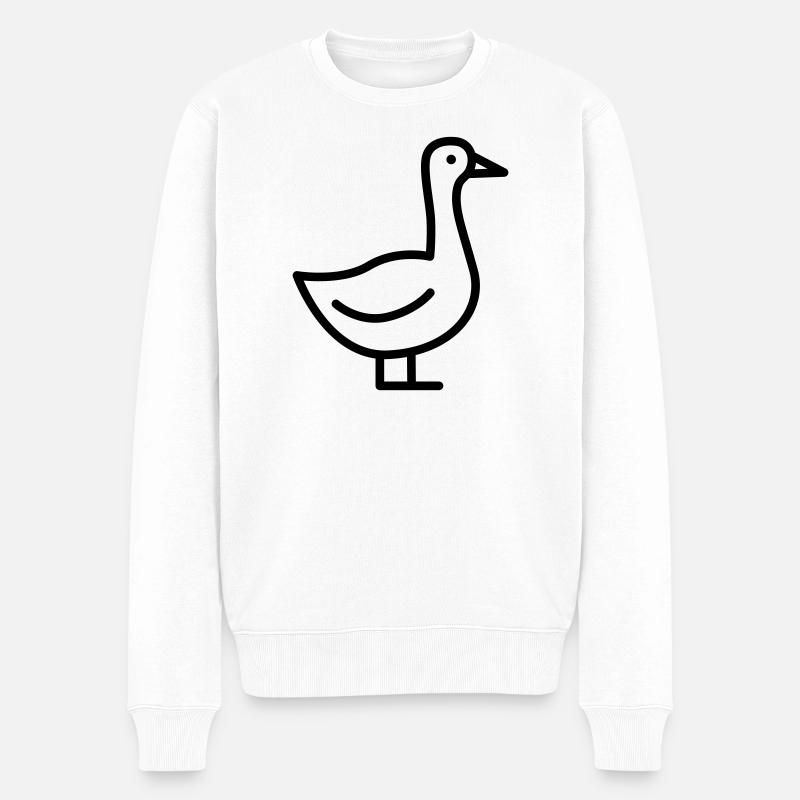 Gans - Männer Premium Bio Pullover - Weiß