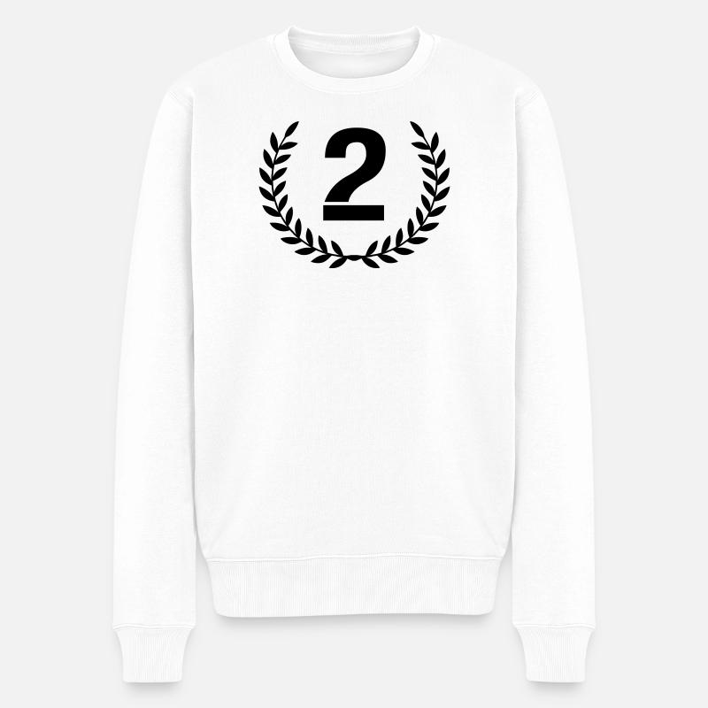 2 Kranz - Männer Premium Bio Pullover - Weiß